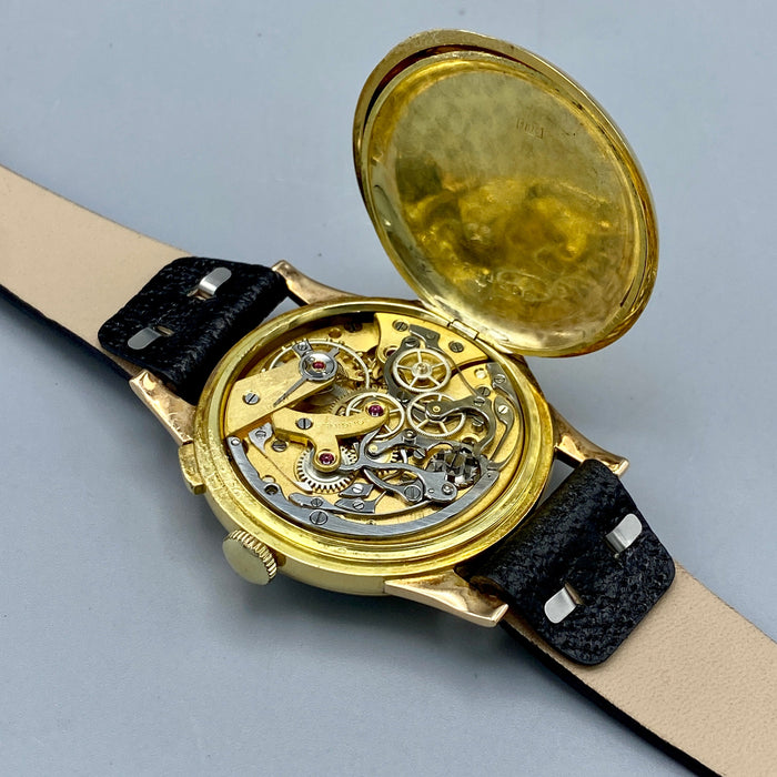 Longines crono monopulsante Giudici Milano ref. 3205 orologio meccanico oro 40 mm Swiss 1934