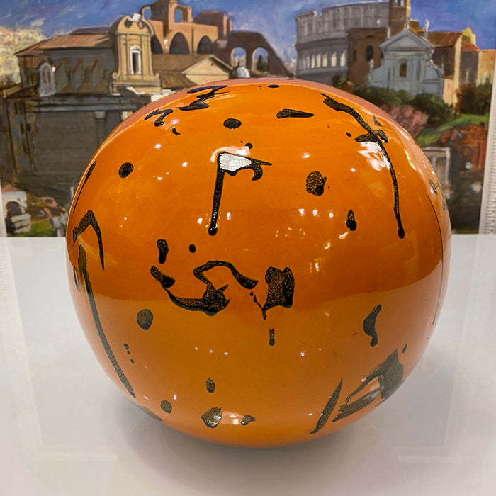 Carlo Pizzichini - "Il Tondo (arancione nero) - ceramica refrattaria - 2014