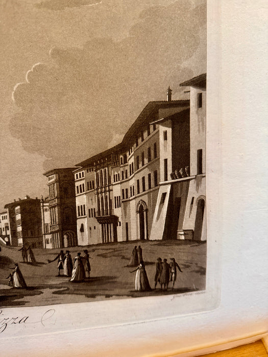 Antonio Terreni - "Veduta della Lizza Siena" - incisione su carta - 1801