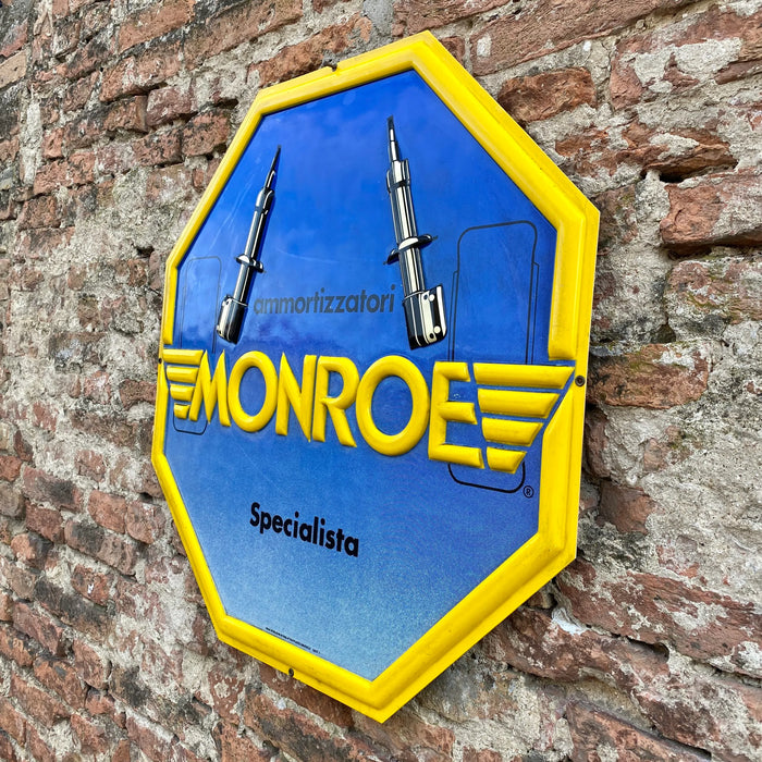 Insegna ammortizzatori Monroe in plastica Belgio 1980 ca