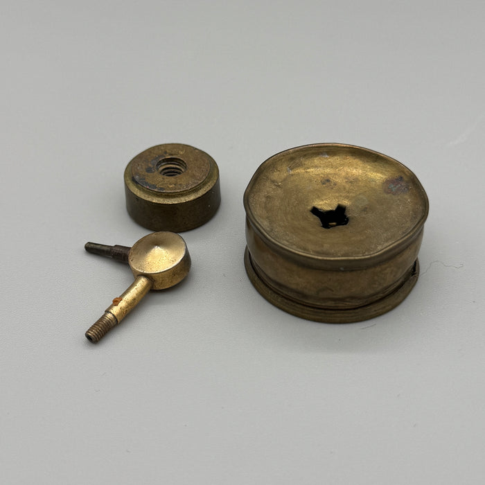 Bilancia di precisione orafo portatile ottone scatola legno con pesi K2 1950 ca