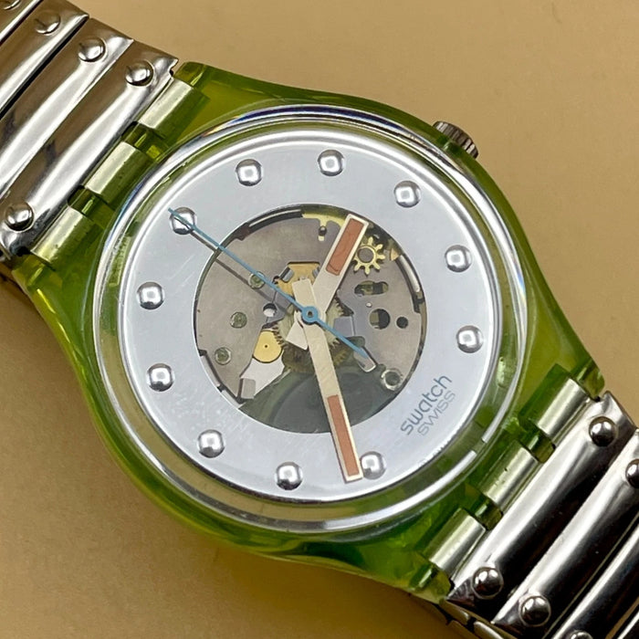 Swatch "Silver Rivet" GG108 orologio quarzo 34 mm Swiss 1990