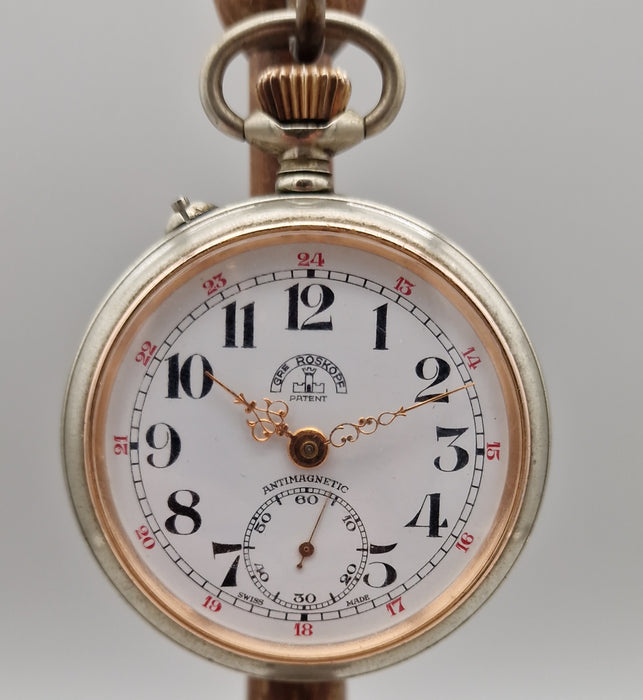 Gre Roskopf Patent Antimagnetic orologio da tasca meccanico 51 mm SWISS  1940 ca