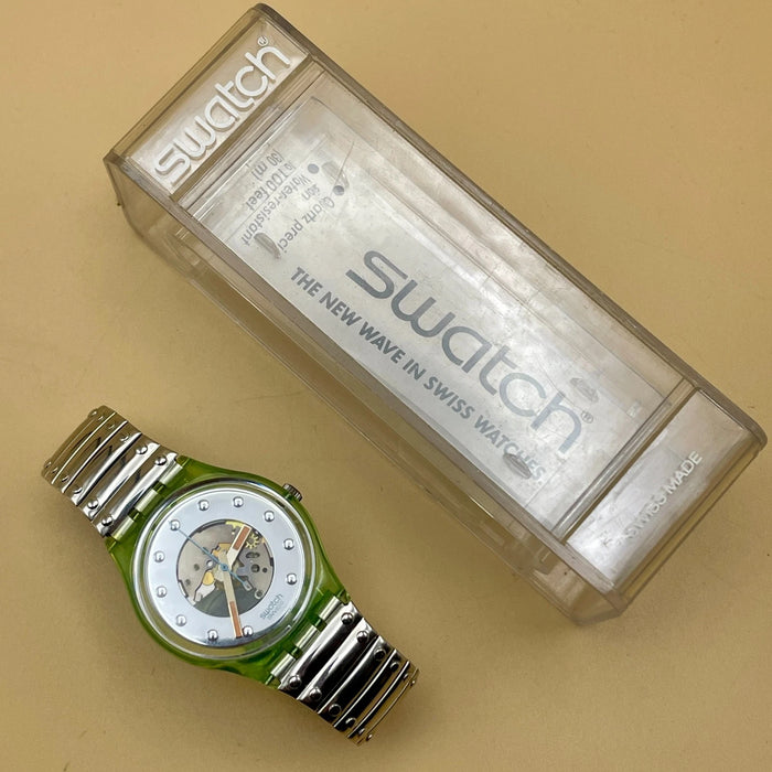 Swatch "Silver Rivet" GG108 orologio quarzo 34 mm Swiss 1990