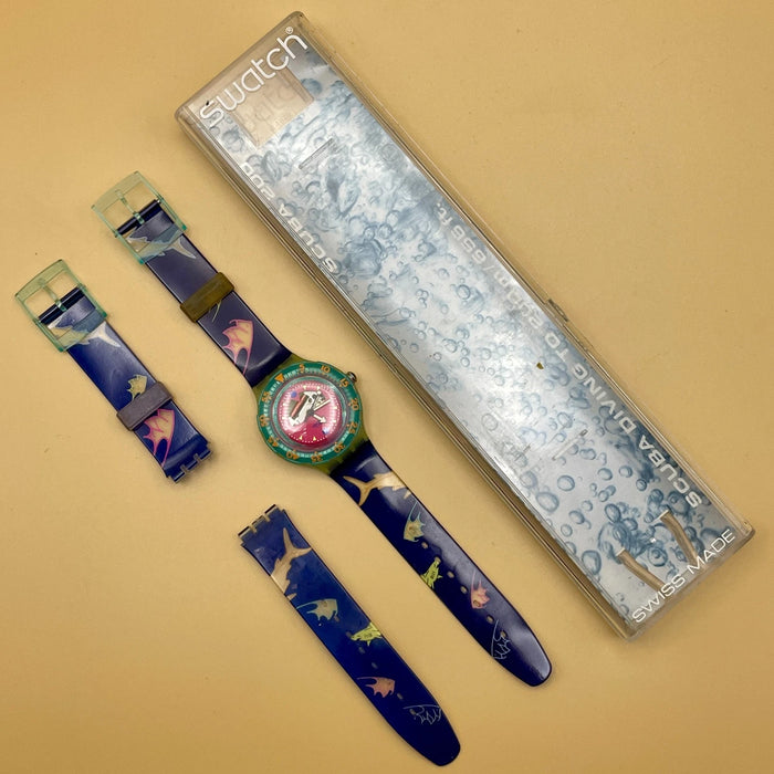 Swatch Scuba 200 "Happy Fish" SDN101 orologio quarzo 38 mm Swiss 1991