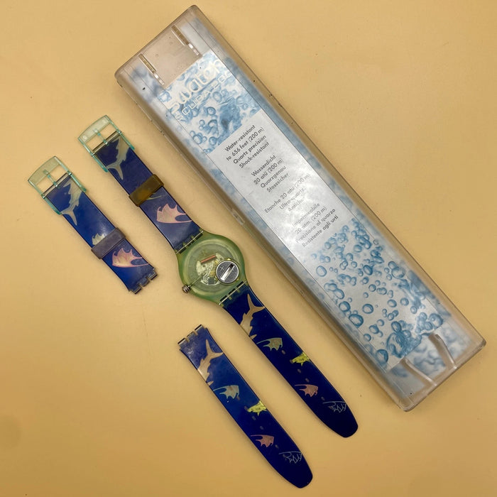 Swatch Scuba 200 "Happy Fish" SDN101 orologio quarzo 38 mm Swiss 1991