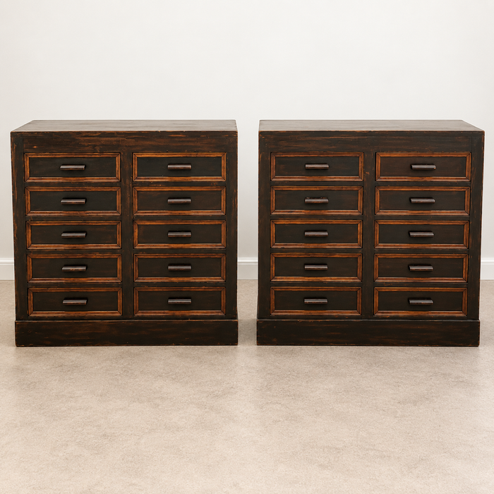 Cassettiere legno ex Farmacia Carrara fine XIX sec