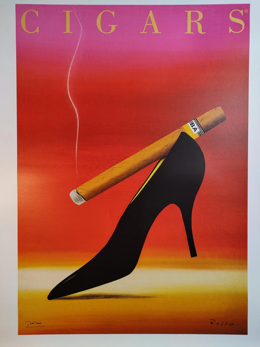 Manifesto “Cigars" ill. Razzia offset in cornice 2000 ca