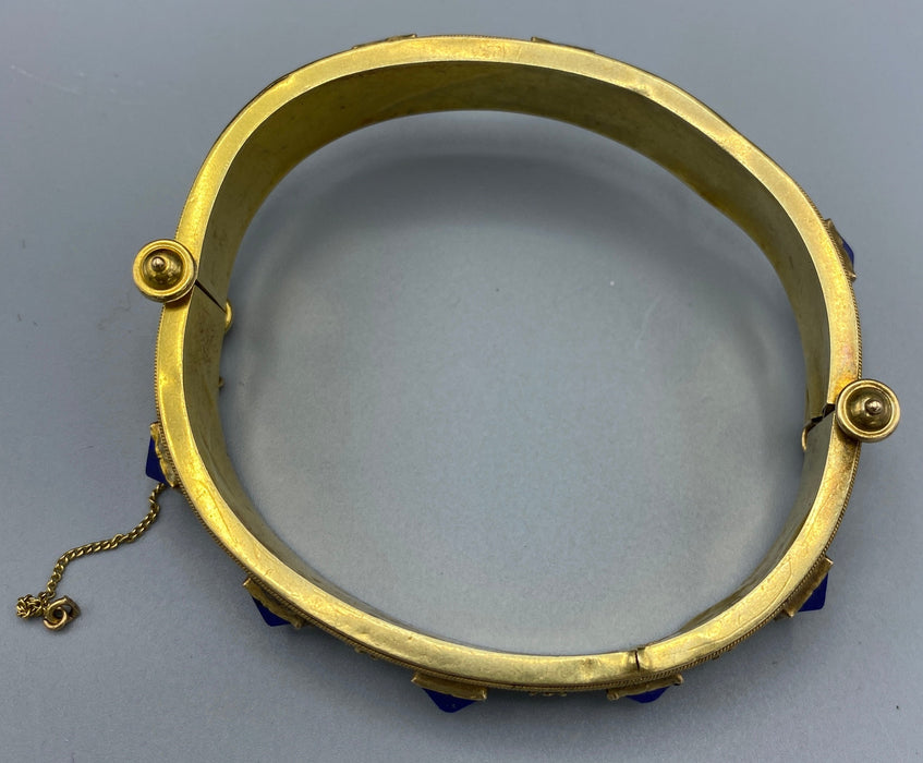 Bracciale oro microgranulazione e lapislazzuli attr. Castellani Roma inizio XIX sec