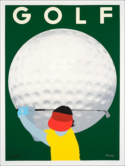 Manifesto “Golf" ill. Razzia offset in cornice 2000 ca