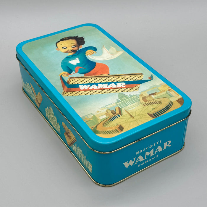 Wamar biscotti Torino scatola latta litografata Roma Giubileo 1950