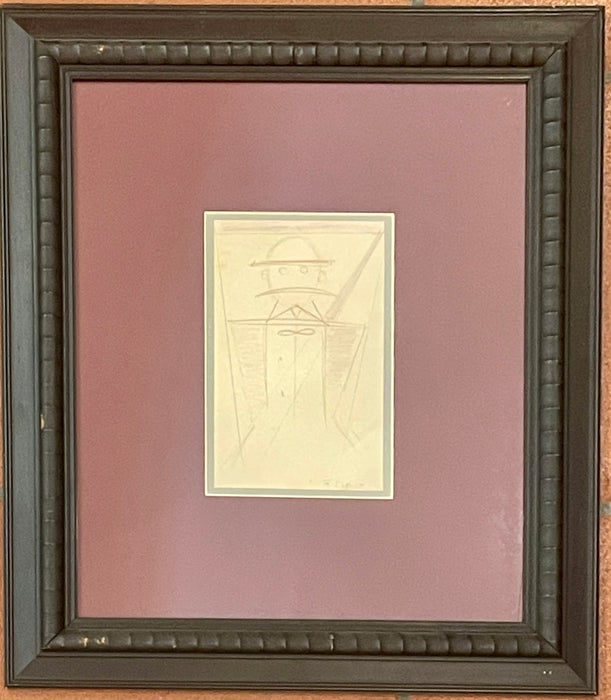 Fortunato Depero (attr.) - "Figura di uomo (attr.)" - matita rossa su carta - 1920 ca