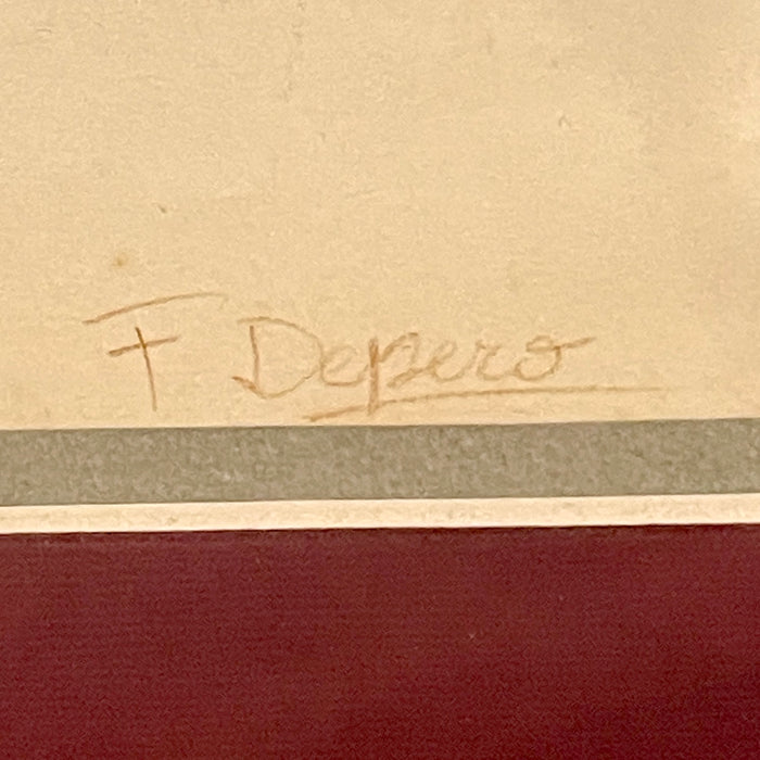 Fortunato Depero (attr.) - "Figura di uomo (attr.)" - matita rossa su carta - 1920 ca