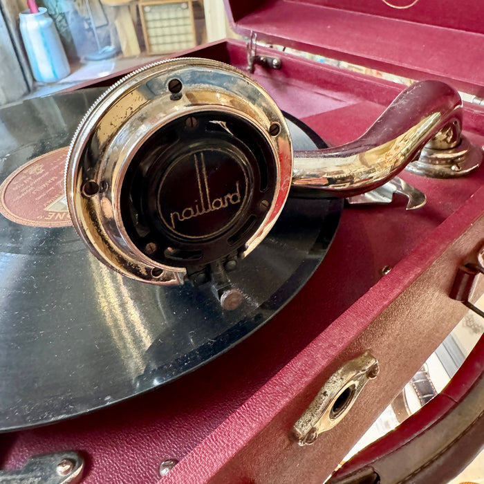 Grammofono Paillard valigia completa funzionante 78 giri 1950 ca