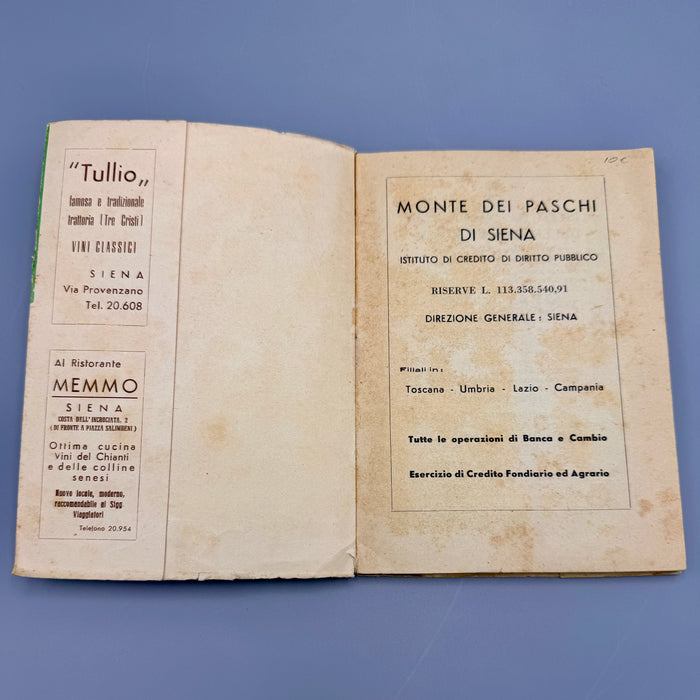 Libro "Siena Guida Turistica" Ticci 1940