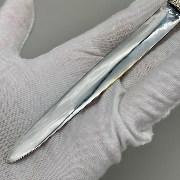 Tagliacarte testa Aquila rampante placcato argento Italia 2020 ca