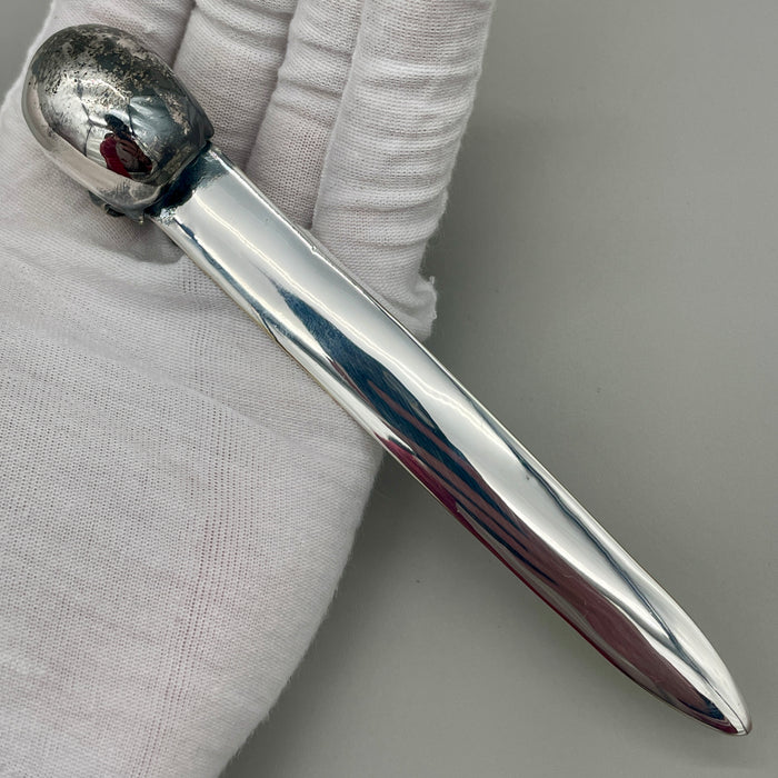Tagliacarte testa teschio placcato argento Italia 2020 ca