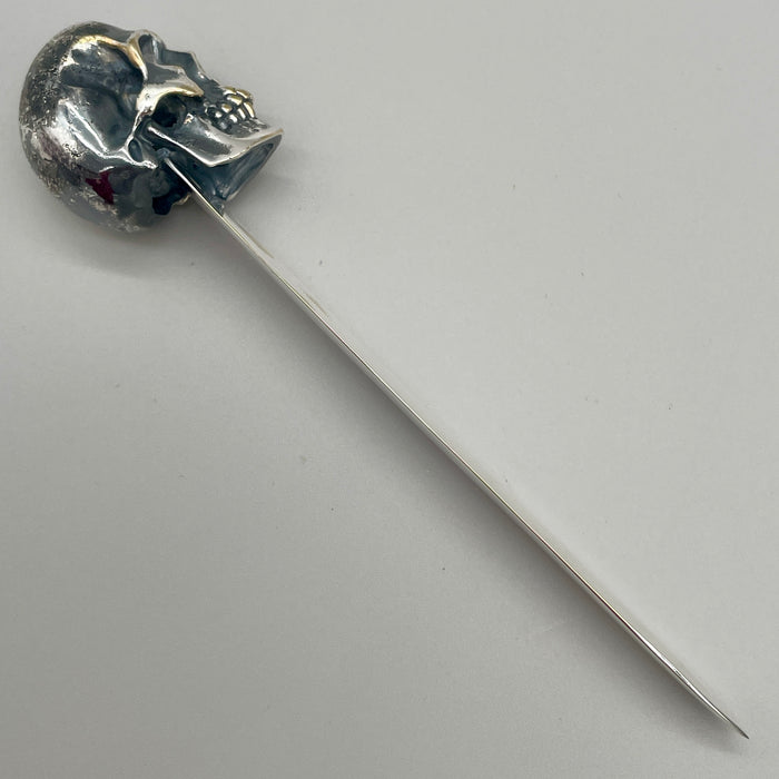 Tagliacarte testa teschio placcato argento Italia 2020 ca
