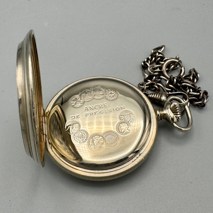 Wille Freres orologio da tasca acciaio 53 mm Swiss 1970 ca