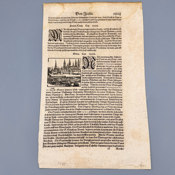 Sebastian Munster - "Sena" - xilografia su carta - 1558