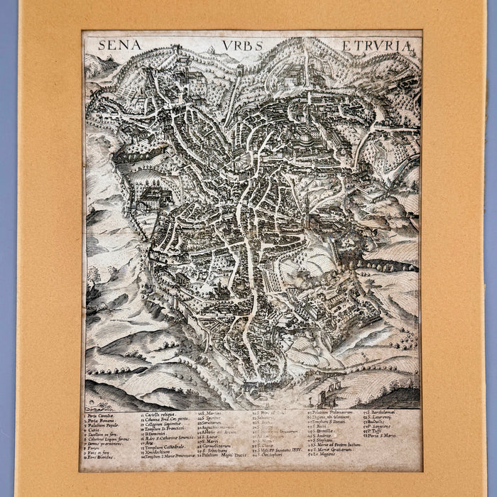 Joan Henricus Pfloimern - "Sena Urbs Etruriae" - incisione su carta - 1625
