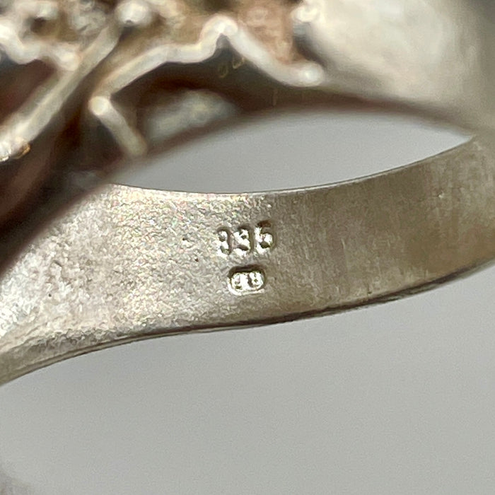 Anello sigillo ovale con decori in argento 925 anno 2020 ca