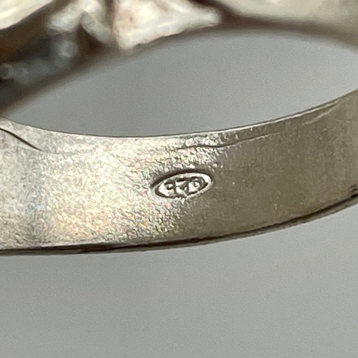 Anello sigillo ovale con decori in argento 925 anno 2020 ca