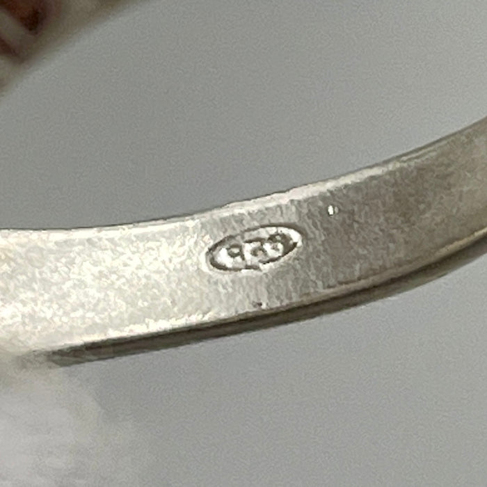 Anello sigillo rettangolare con decori in argento 925 anno 2020 ca