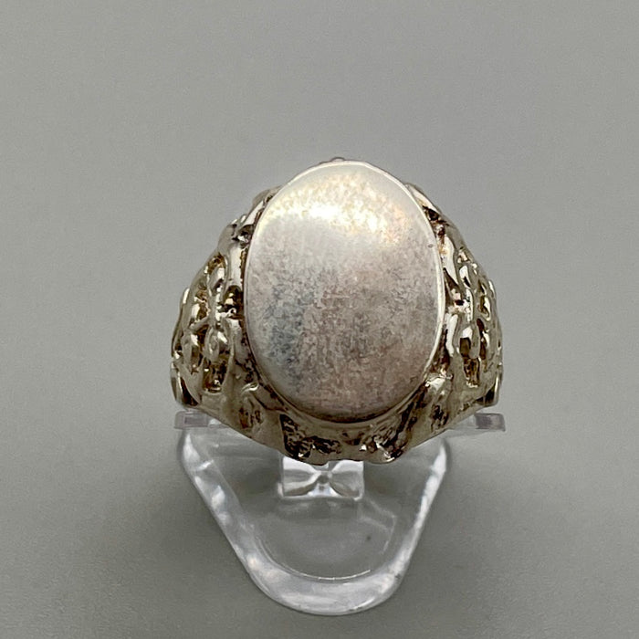 Anello sigillo ovale con decori in argento 925 anno 2020 ca