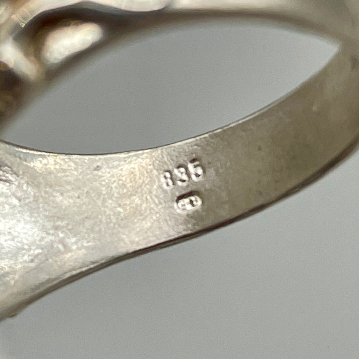 Anello sigillo ovale con decori in argento 925 anno 2020 ca