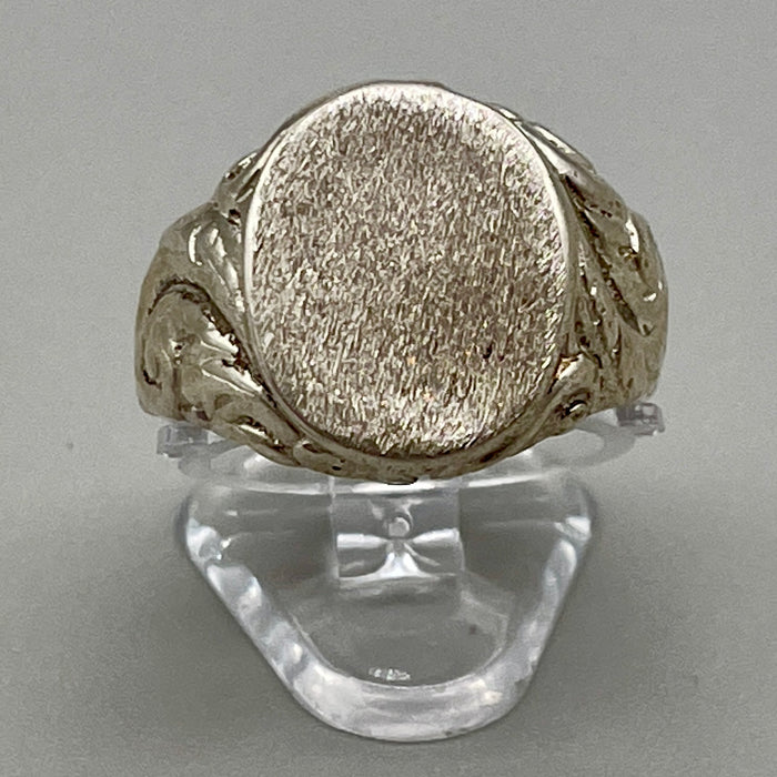 Anello sigillo ovale con decori in argento 925 anno 2020 ca