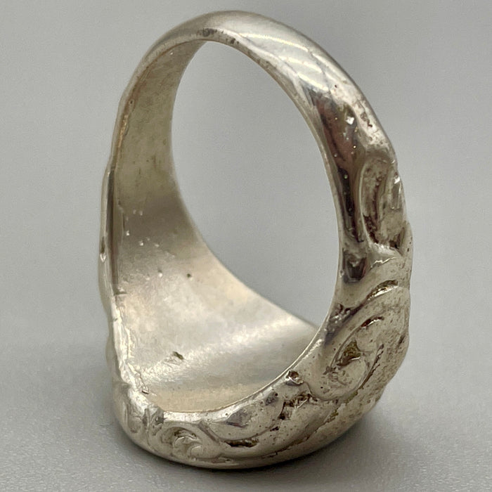 Anello sigillo ovale con decori in argento 925 anno 2020 ca