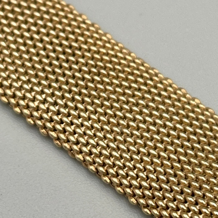 Bracciale maglie in acciaio dorato chiusura in argento 925 Italia 1990 ca