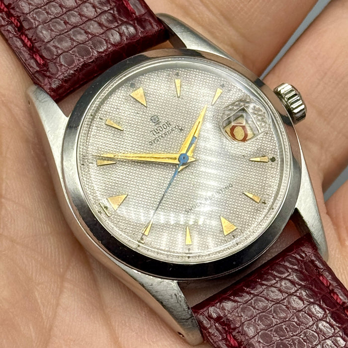 Tudor Prince Oysterdate ref. 7919 orologio meccanico acciaio 34mm quadrante nido d'ape Swiss 1950 ca