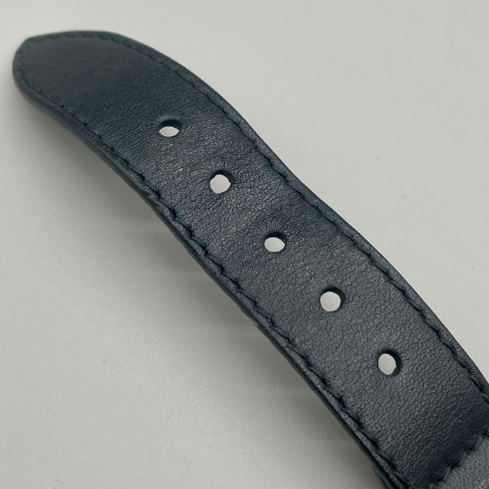 Bracciale Trussardi pelle nera e metalleria oro 1990 ca