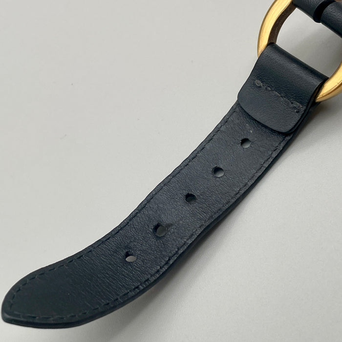 Bracciale Trussardi pelle nera e metalleria oro 1990 ca