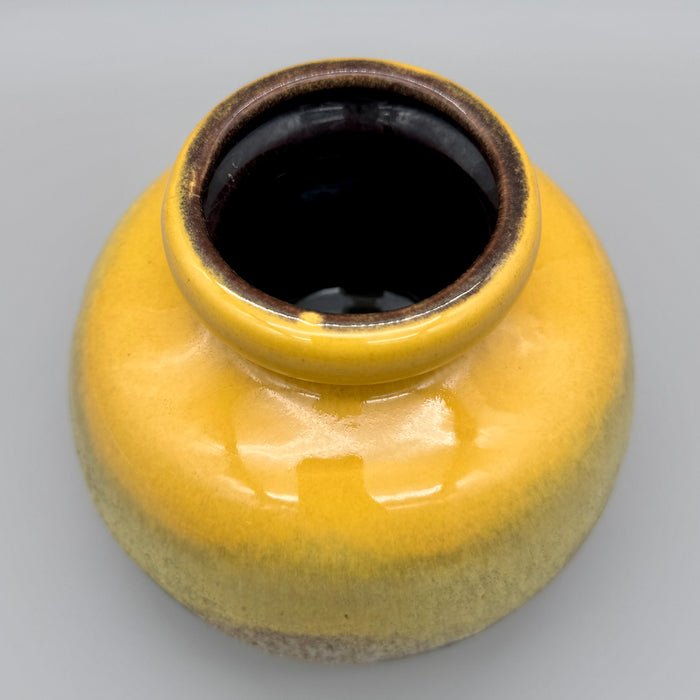 Vaso West Germany giallo e marrone design 1980 ca