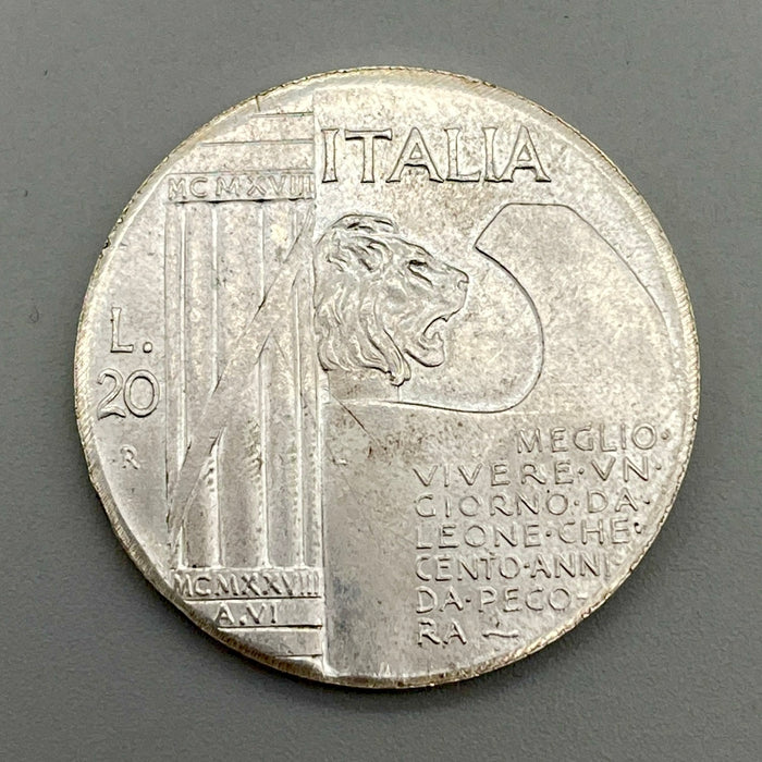 20 lire Mussolini moneta celebrativa non ufficiale 1943