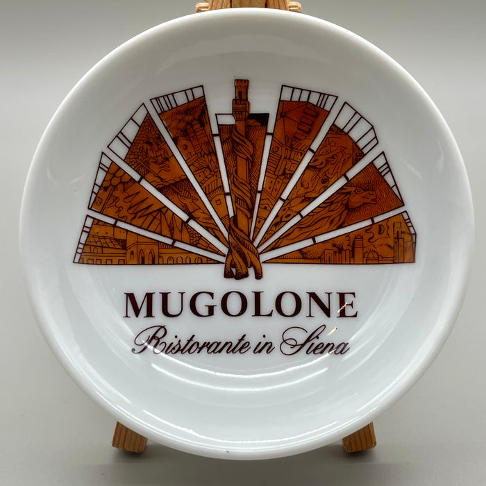 Ristorante Mugolone Siena piattino porcellana Schönwald Germania 1950 ca
