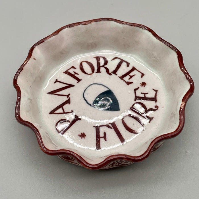 Panforte Fiore piattino Ceramiche S. Lucia Siena Dino Rofi 1930 ca