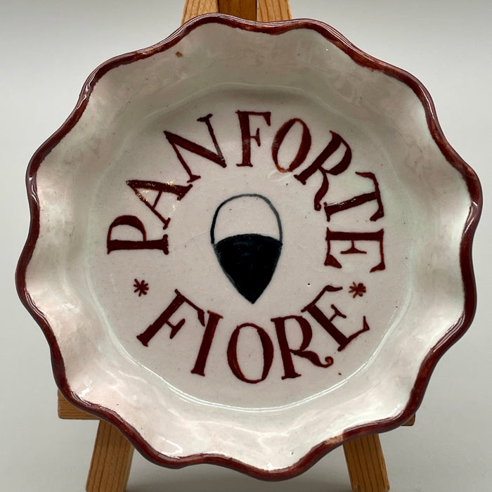 Panforte Fiore piattino Ceramiche S. Lucia Siena Dino Rofi 1930 ca