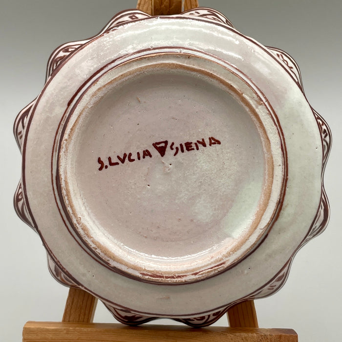 Panforte Fiore piattino Ceramiche S. Lucia Siena Dino Rofi 1930 ca