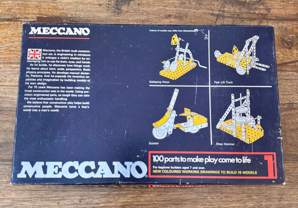 Meccano 1 gioco costruzioni con scatola completo 1970 ca