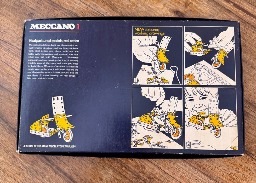 Meccano 1 gioco costruzioni con scatola completo 1970 ca