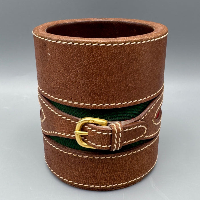 Gucci portapenne Horsebit marrone 1970 ca