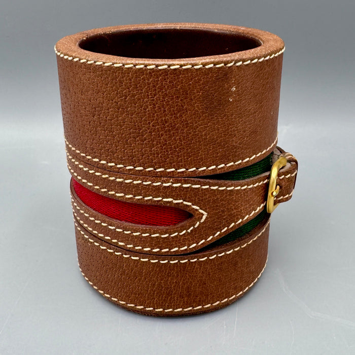 Gucci portapenne Horsebit marrone 1970 ca