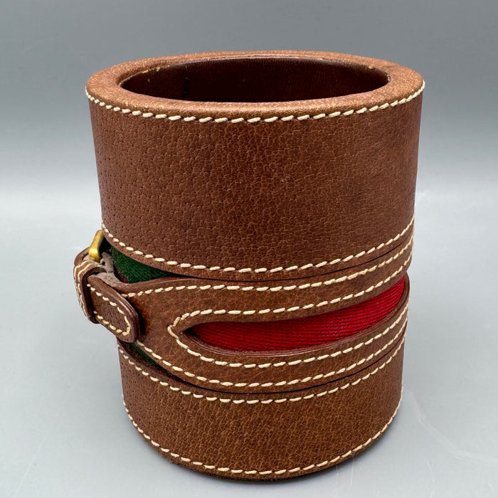 Gucci portapenne Horsebit marrone 1970 ca