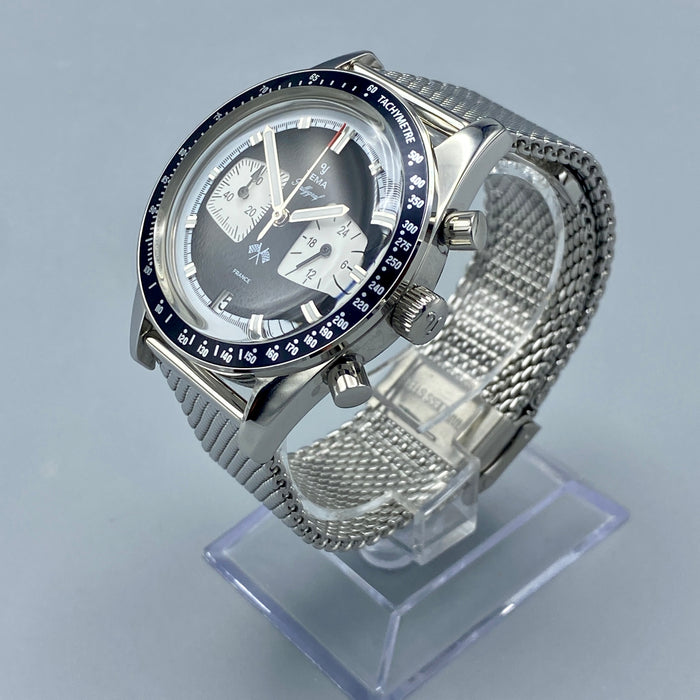 Yema Rallygraf reverse panda orologio meca-quartz bracciale maglia acciaio 39 mm 2022