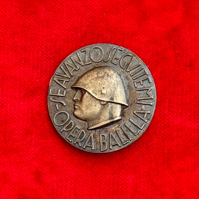 Medaglia "Se avanzo seguitemi" Opera Balilla Lorioli Castelli Milano 1930 ca