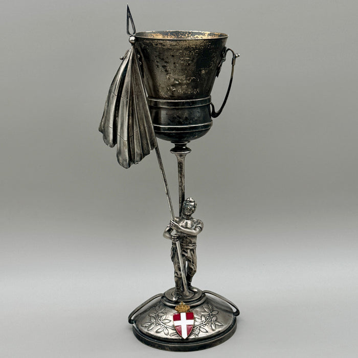 Coppa Concorso Ginnastico in Torino 1911 argentata premio Regno D'Italia Convitto Voghera